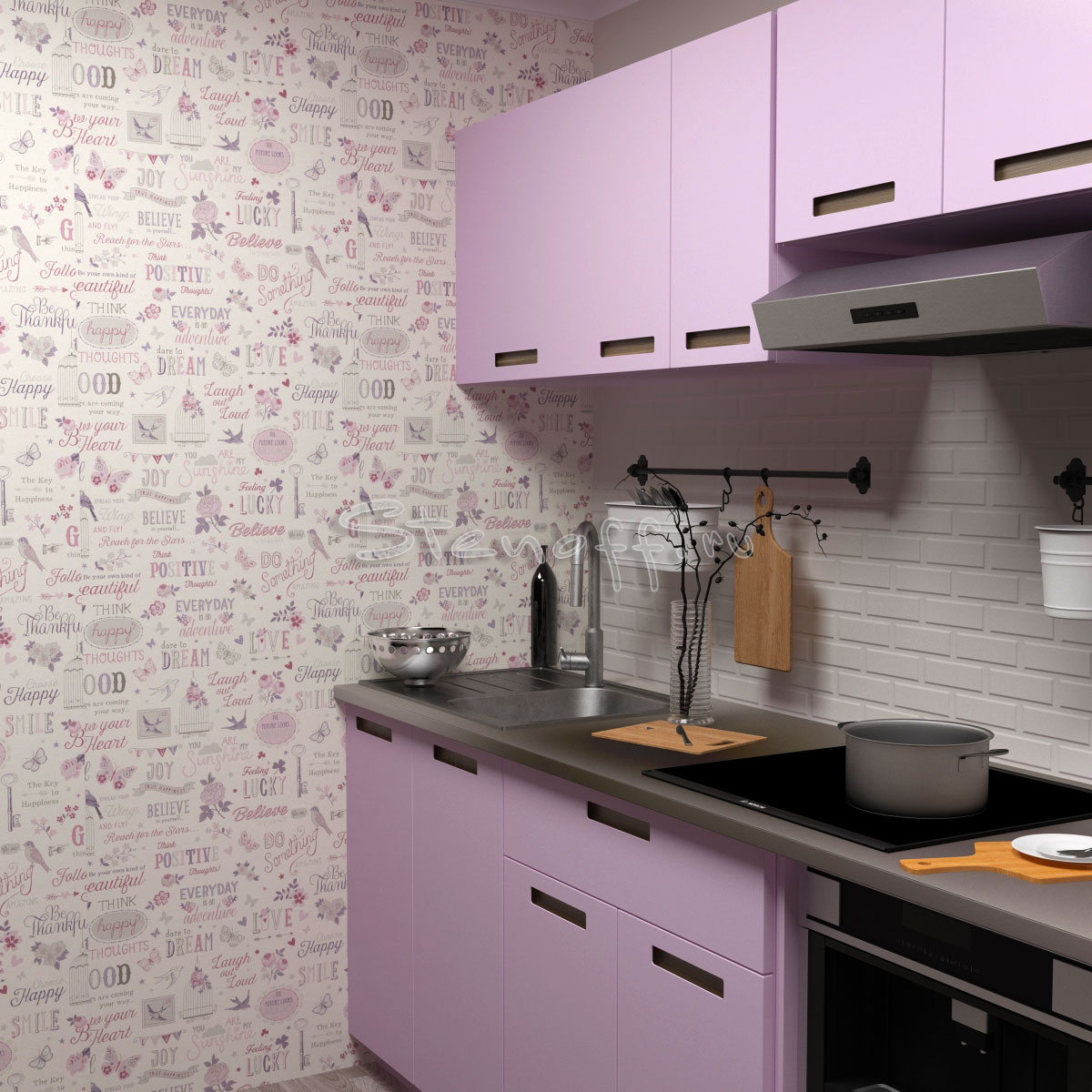 Кухня сиреневая в интерьере: фото и примеры сочетания цветов в дизайне помещения. - Дизайн кухни
