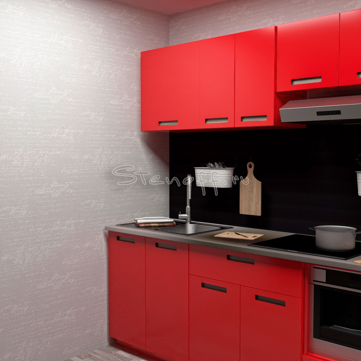449556 red kitchen