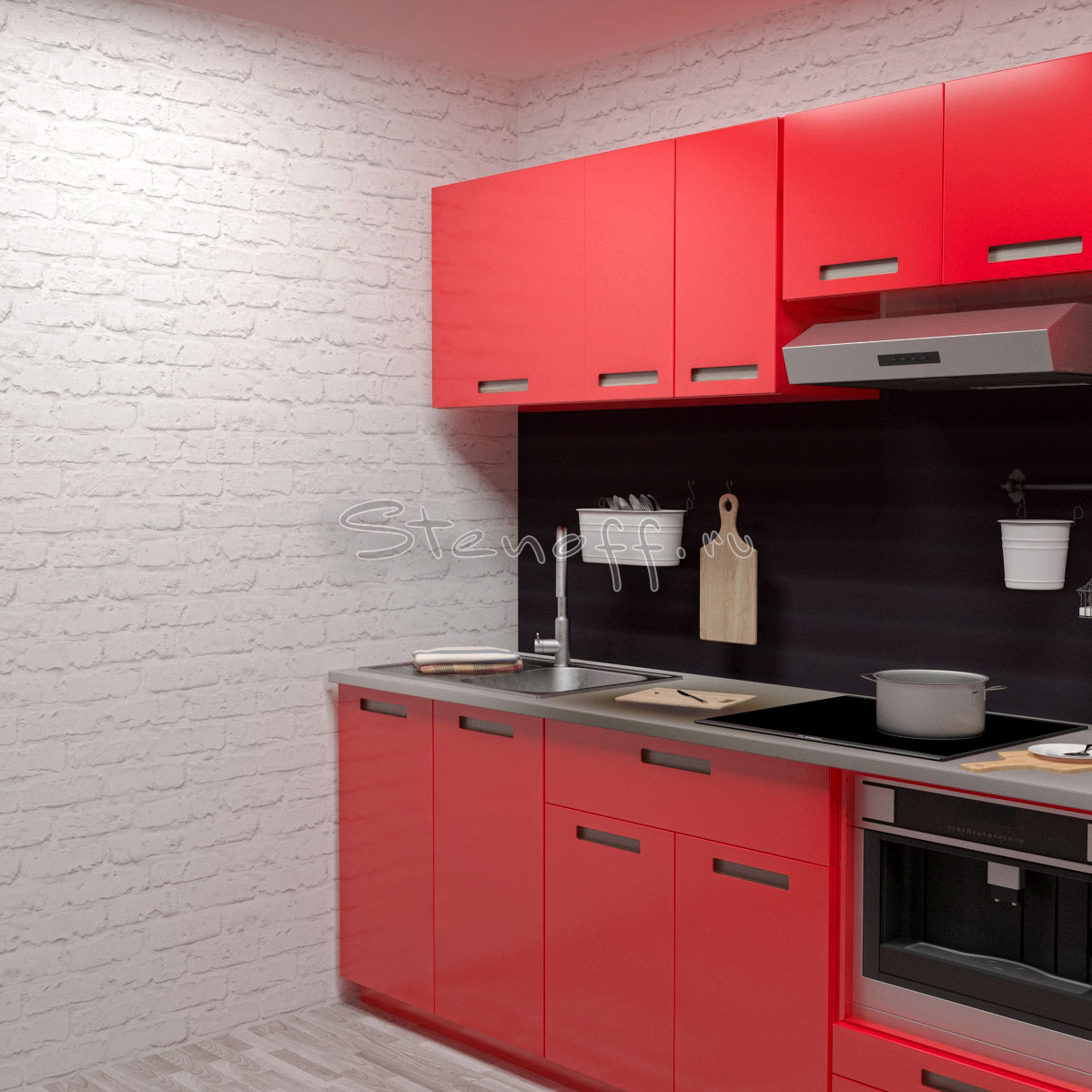 Красно черная кухня (102 фото)